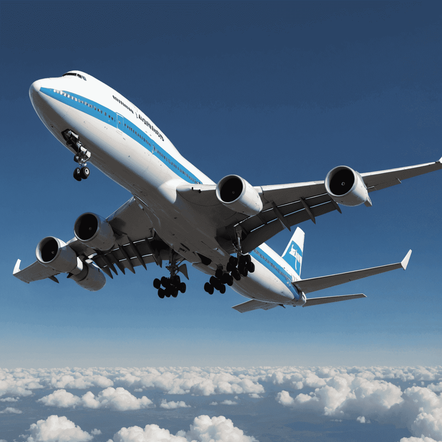 A 3D render of a Boeing 747 jumbo jet, showcasing its distinctive hump and four engines